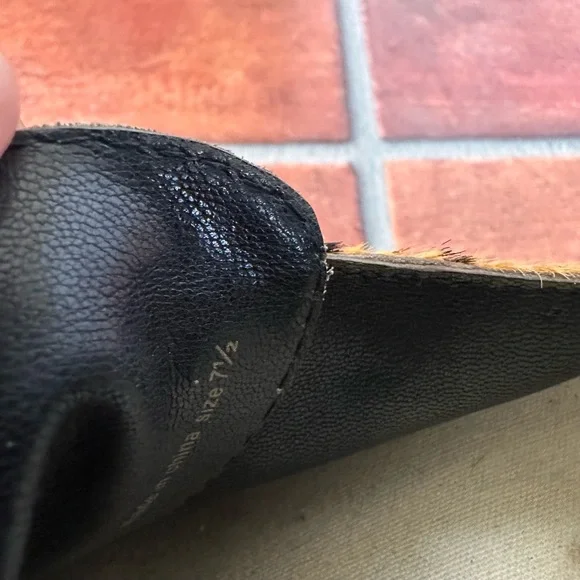 Loeffler Randall Calf Hair Cheetah Print Platform Sneakers Size 7.5 - Picture 8 of 12